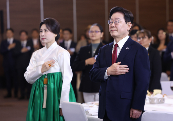 이재명 대통령, 멕시코 동포 간담회 국민의례
