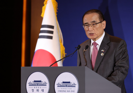 현안 관련 브리핑하는 위성락 안보실장