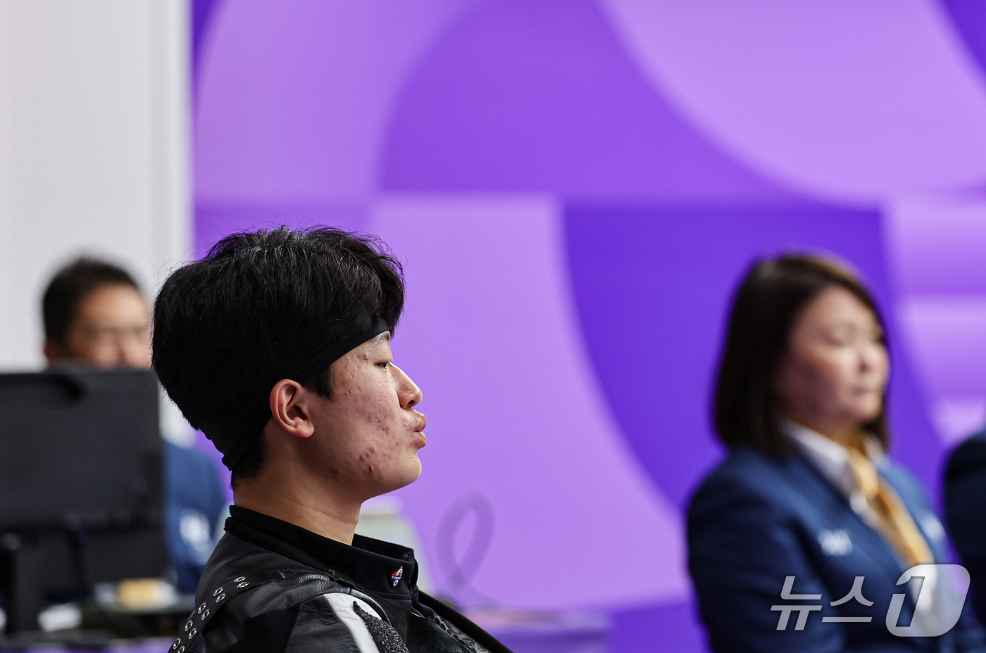 (도요타=뉴스1) 김도우 기자 = 대한민국 정승우가 25일 일본 도요타시 아이치현 종합사격장에서 열린 2026 아이치·나고야 아시안게임 남자 50ｍ 소총 3자세 개인전 결선에서 7 …