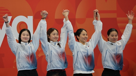 김승원·박시은·안세현·허연경 여자 400m 혼계영 동메달