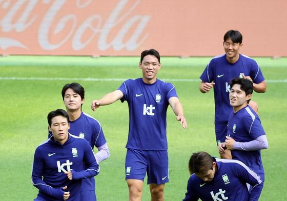 대한민국 축구대표팀, 밝은 표정으로 훈련