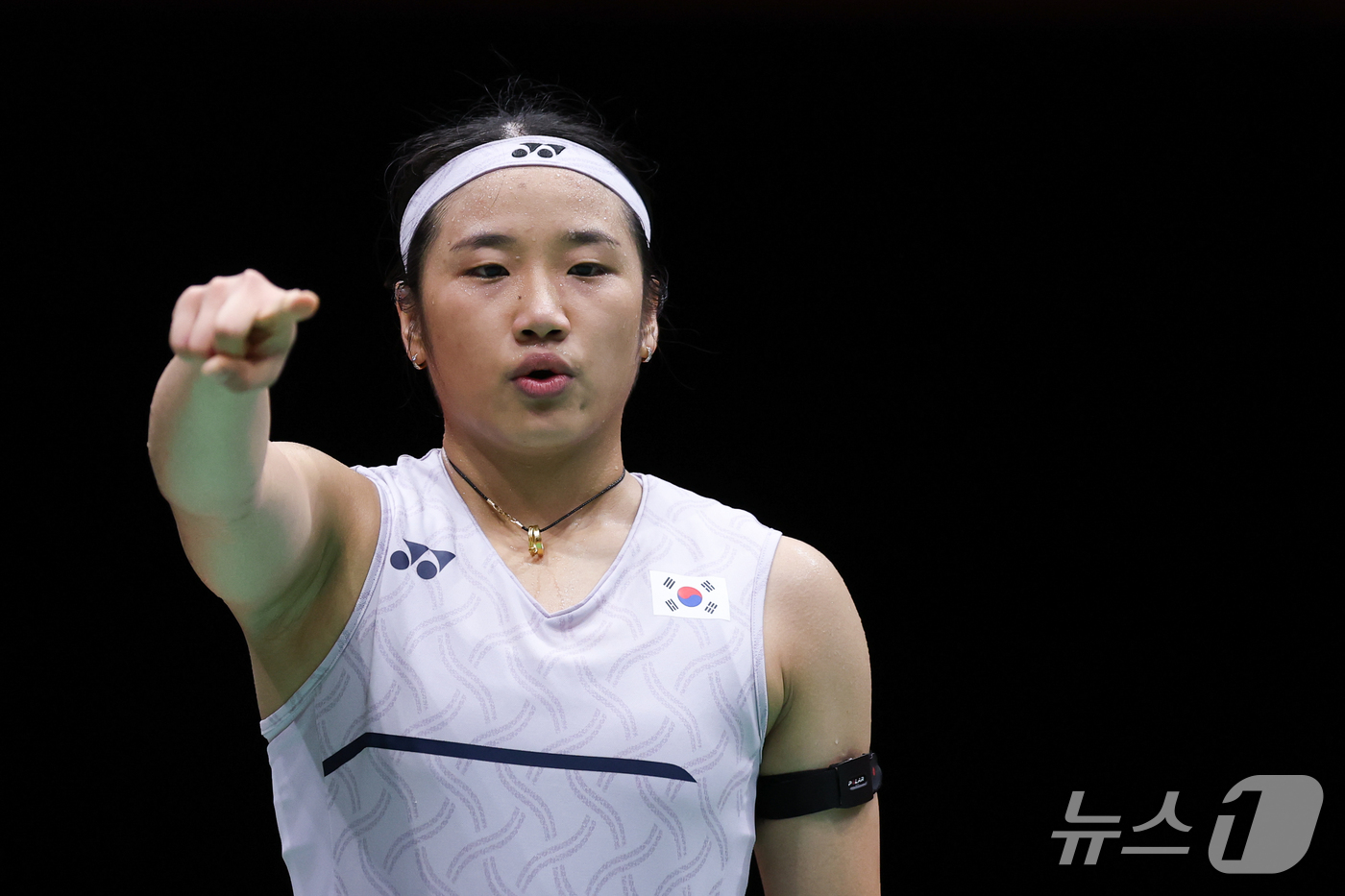 (이치노미야=뉴스1) 안은나 기자 = 대한민국 안세영이 28일 일본 이치노미야 시립체육관에서 열린 2026 아이치·나고야 아시안게임 배드민턴 여자 단식 준결승전에서 중국의 천위페이 …