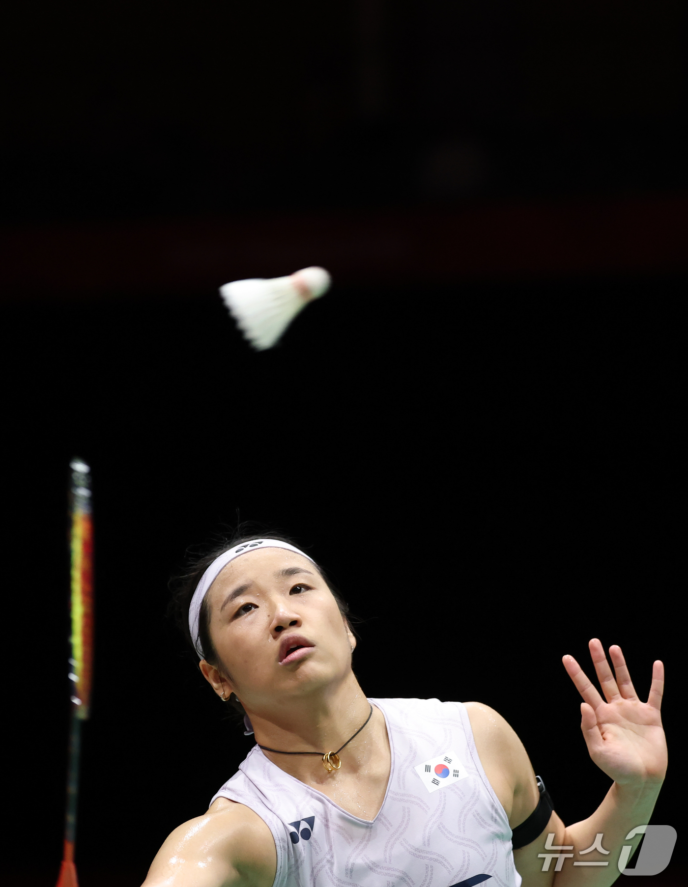 (이치노미야=뉴스1) 안은나 기자 = 대한민국 안세영이 28일 일본 이치노미야 시립체육관에서 열린 2026 아이치·나고야 아시안게임 배드민턴 여자 단식 준결승전에서 중국의 천위페이 …