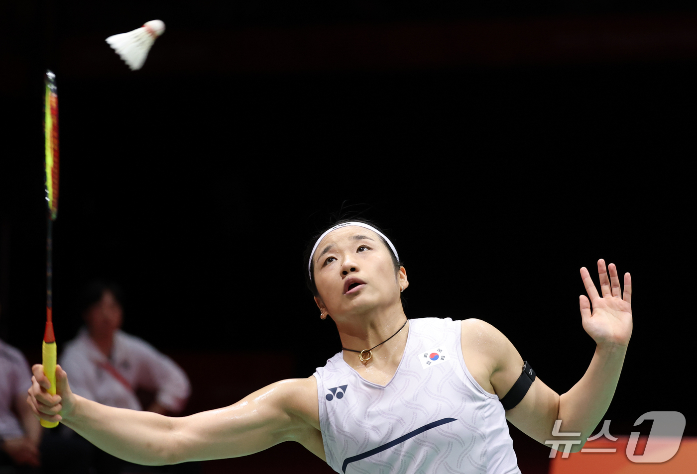 (이치노미야=뉴스1) 안은나 기자 = 대한민국 안세영이 28일 일본 이치노미야 시립체육관에서 열린 2026 아이치·나고야 아시안게임 배드민턴 여자 단식 준결승전에서 중국의 천위페이 …