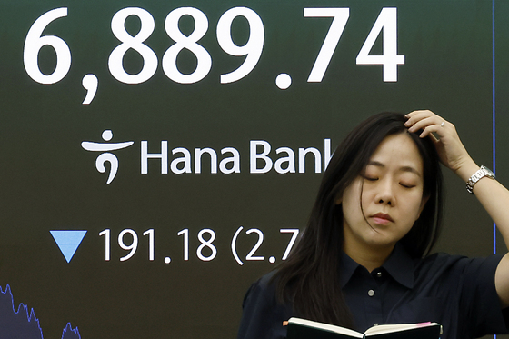 코스피, 191.18포인트 하락하며 6900선 깨져