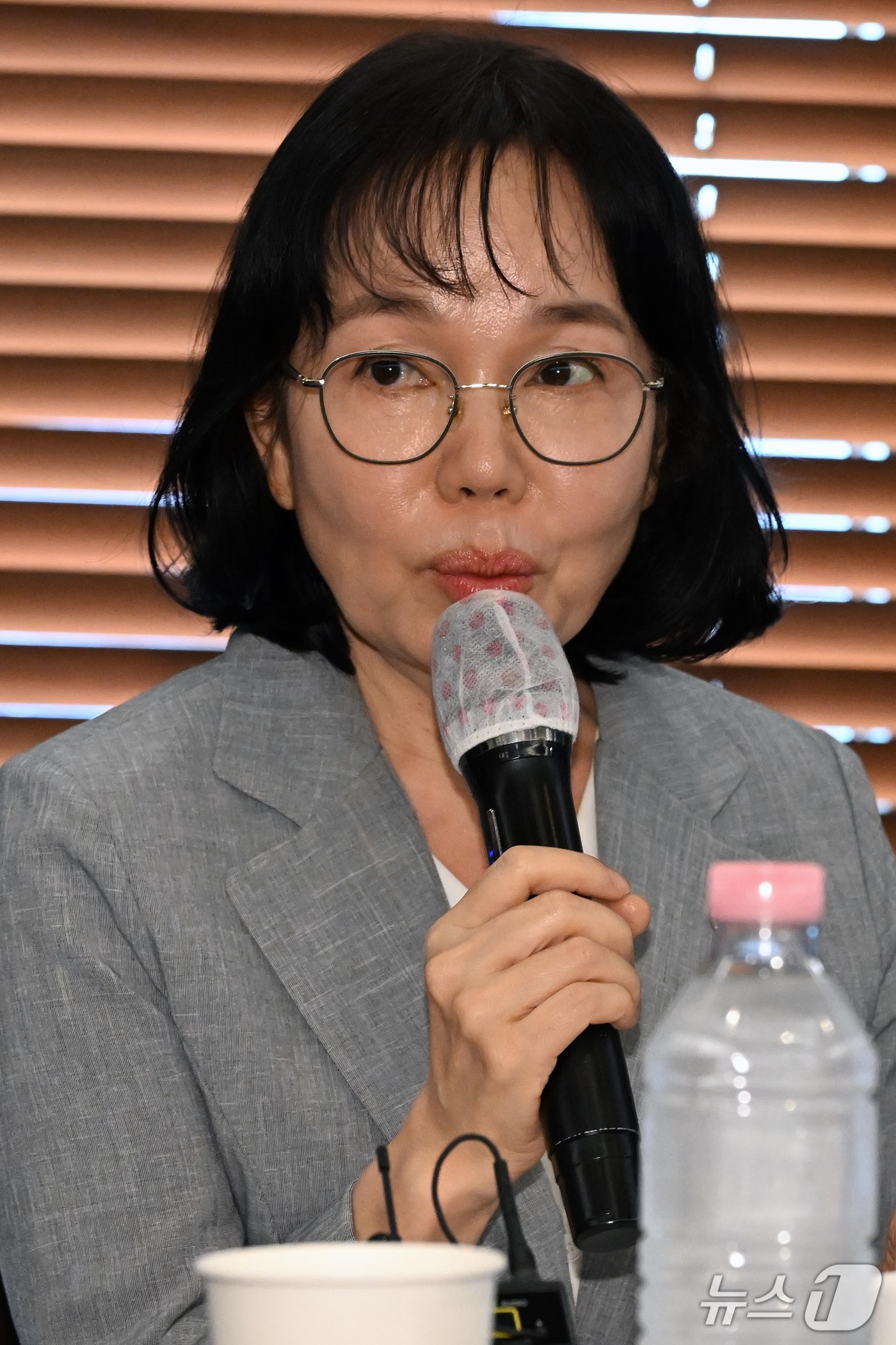 (서울=뉴스1) 이광호 기자 = 송경희 개인정보보호위원장이 28일 서울 중구 프레스센터에서 열린 통신3사 CEO 간담회에서 모두발언을 하고 있다. (공동취재) 2026.9.28/뉴 …
