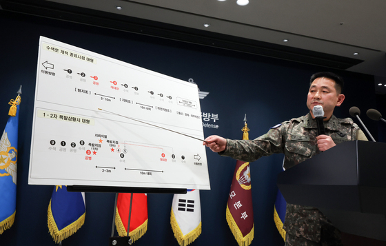 DMZ 지뢰 폭발 사고 상황 설명하는 양진혁 합참 작전부장