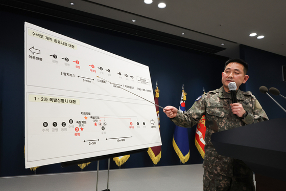 사고 상황 설명하는 양진혁 합참 작전부장