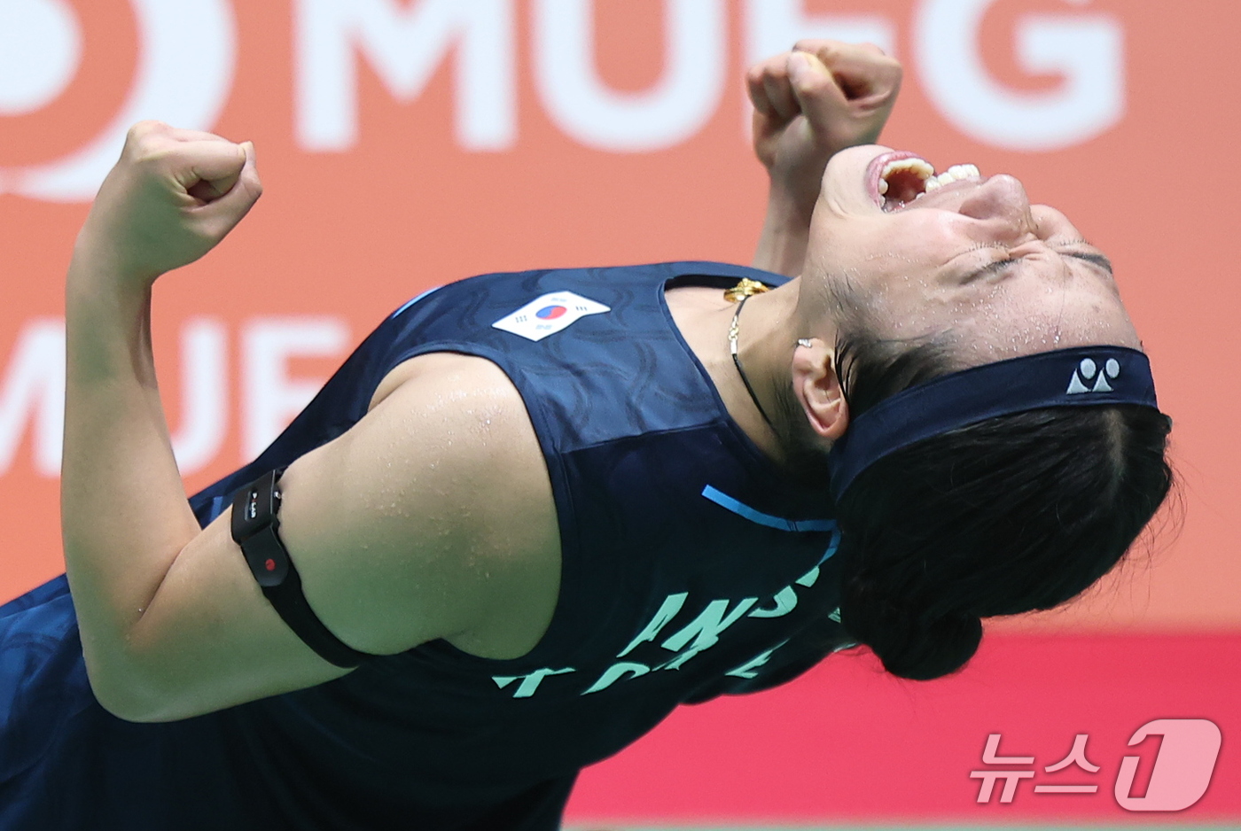 (이치노미야=뉴스1) 김도우 기자 = 대한민국 안세영이 29일 일본 이치노미야 시립체육관에서 열린 2026 아이치·나고야 아시안게임 배드민턴 여자 단식 결승전에서 일본의 야마구치 …