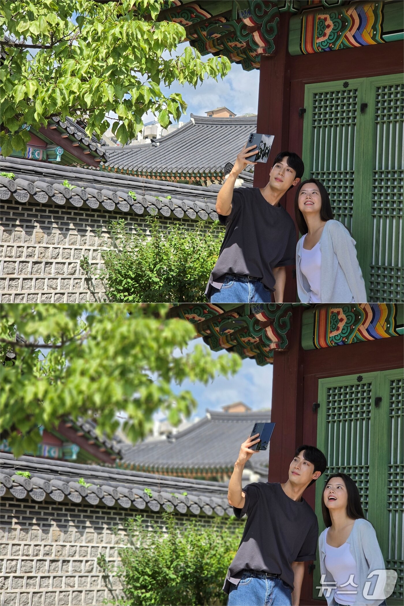 본문 이미지 - 갤럭시Z폴드8 울트라 일반 모드로 촬영한 사진(위)와 인물사진 모드를 통해 보케 효과를 준 사진(아래) 2026.09.03./뉴스1 ⓒNews1 김정현 기자