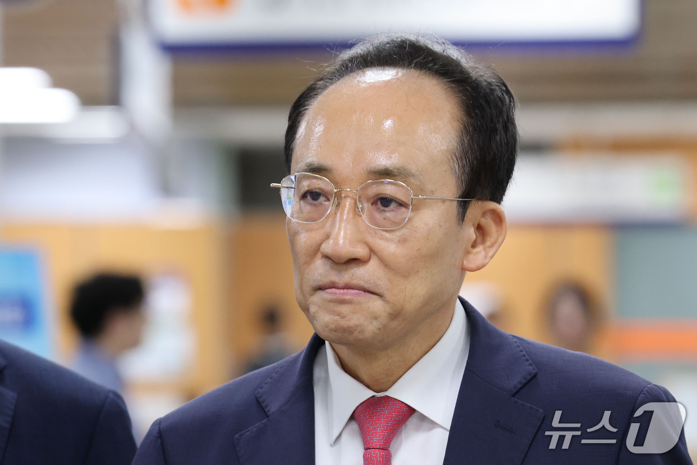 (서울=뉴스1) 이광호 기자 = 12·3 비상계엄 당시 국회의 계엄 해제 표결을 방해한 혐의로 기소된 추경호 대구시장이 30일 오전 서울 서초구 서울중앙지방법원에서 열린 1심 결심 …