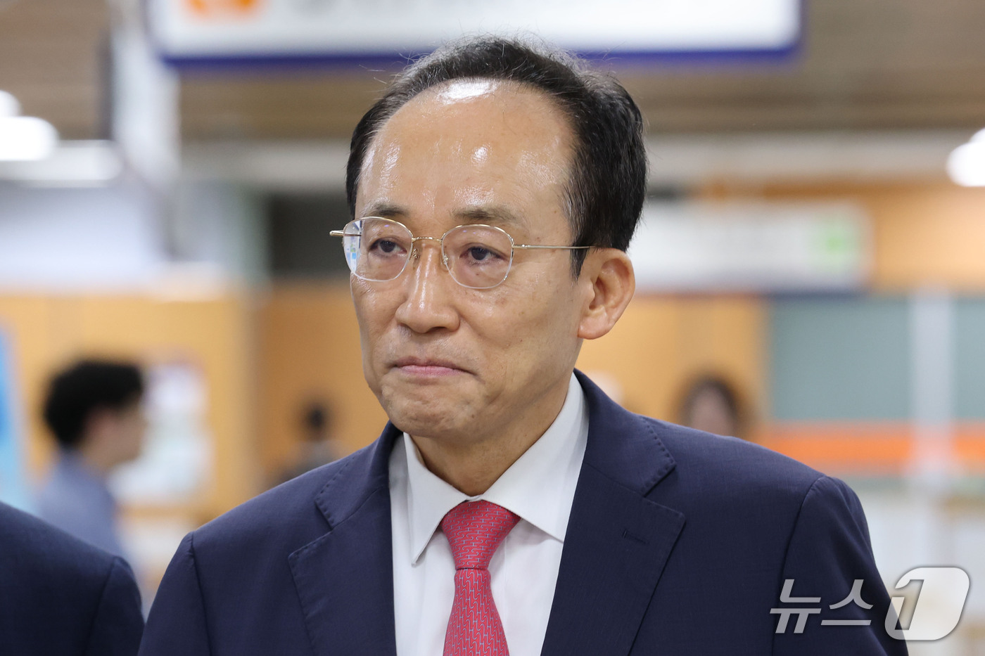(서울=뉴스1) 이광호 기자 = 12·3 비상계엄 당시 국회의 계엄 해제 표결을 방해한 혐의로 기소된 추경호 대구시장이 30일 오전 서울 서초구 서울중앙지방법원에서 열린 1심 결심 …