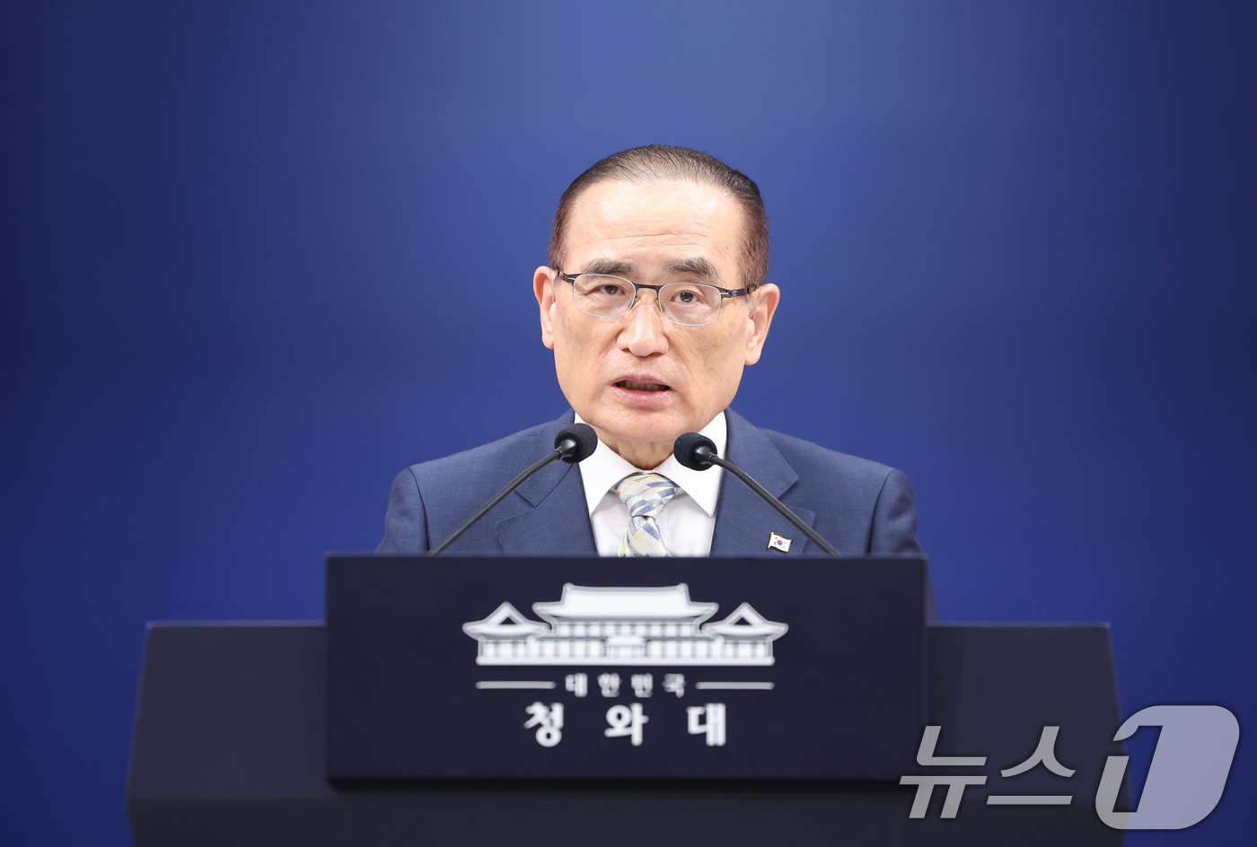 (서울=뉴스1) 허경 기자 = 위성락 국가안보실장이 4일 청와대 춘추관에서 대통령 순방 일정 관련 브리핑을 하고 있다. 2026.9.4/뉴스1