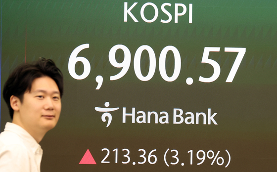 코스피 6900선 돌파…장 초반 3%대 급등