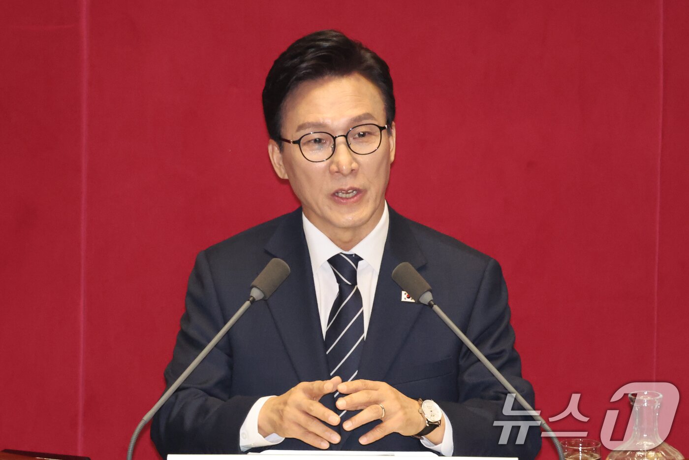 본문 이미지 - 김민석 더불어민주당 대표가 7일 오전 서울 여의도 국회에서 열린 제439회국회(정기회) 제3차 본회의에서 교섭단체 대표연설을 하고 있다. 2026.9.7 ⓒ 뉴스1 황기선 기자