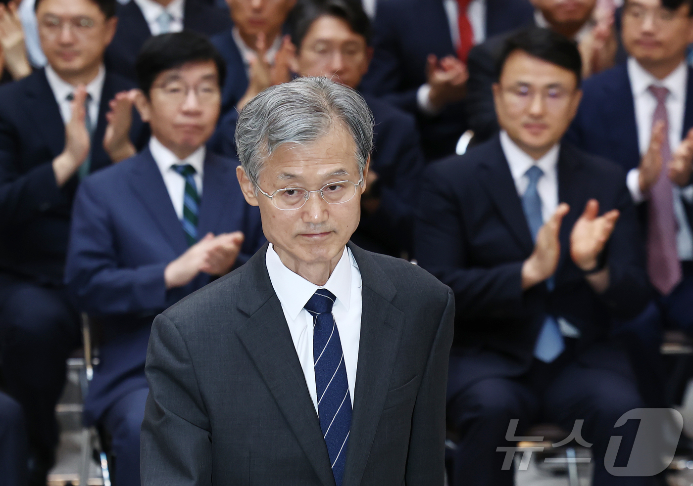 (서울=뉴스1) 김민지 기자 = 조희대 대법원장이 7일 오전 서울 서초구 대법원에서 열린 이흥구 대법관 퇴임식에 참석하고 있다. 2026.9.7/뉴스1