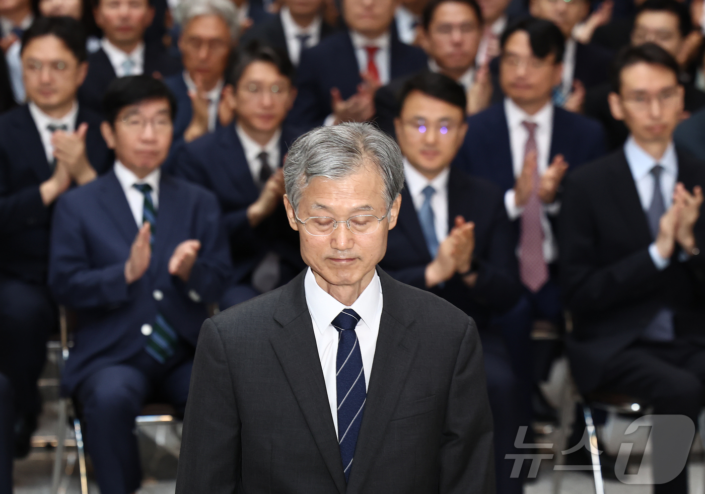 (서울=뉴스1) 김민지 기자 = 조희대 대법원장이 7일 오전 서울 서초구 대법원에서 열린 이흥구 대법관 퇴임식에 참석하고 있다. 2026.9.7/뉴스1