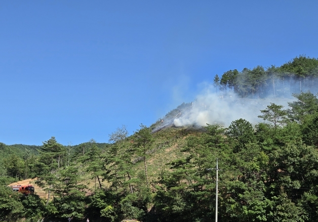 합천군 율곡면 산불…헬기 투입 46분 만에 진화