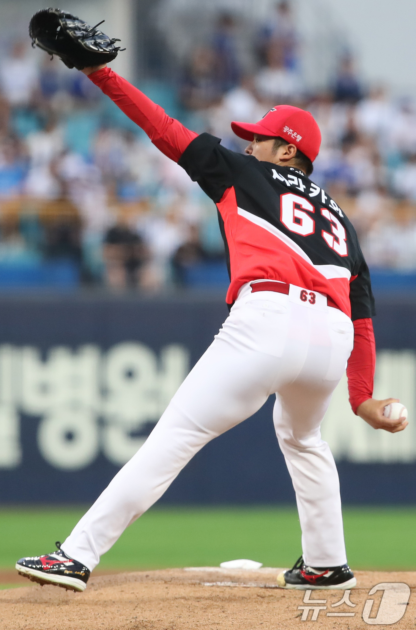 (대구=뉴스1) 공정식 기자 = 8일 오후 대구 삼성라이온즈파크에서 열린 프로야구 '2026 신한은행 SOL KBO리그' KIA 타이거즈와 삼성 라이온즈의 경기, 1회말 KIA 선 …