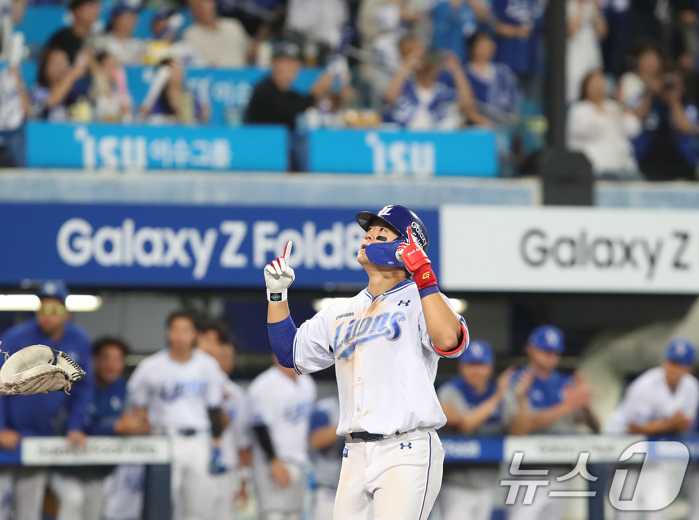 (대구=뉴스1) 공정식 기자 = 8일 오후 대구 삼성라이온즈파크에서 열린 프로야구 '2026 신한은행 SOL KBO리그' KIA 타이거즈와 삼성 라이온즈의 경기, 7회말 1사 1루 …