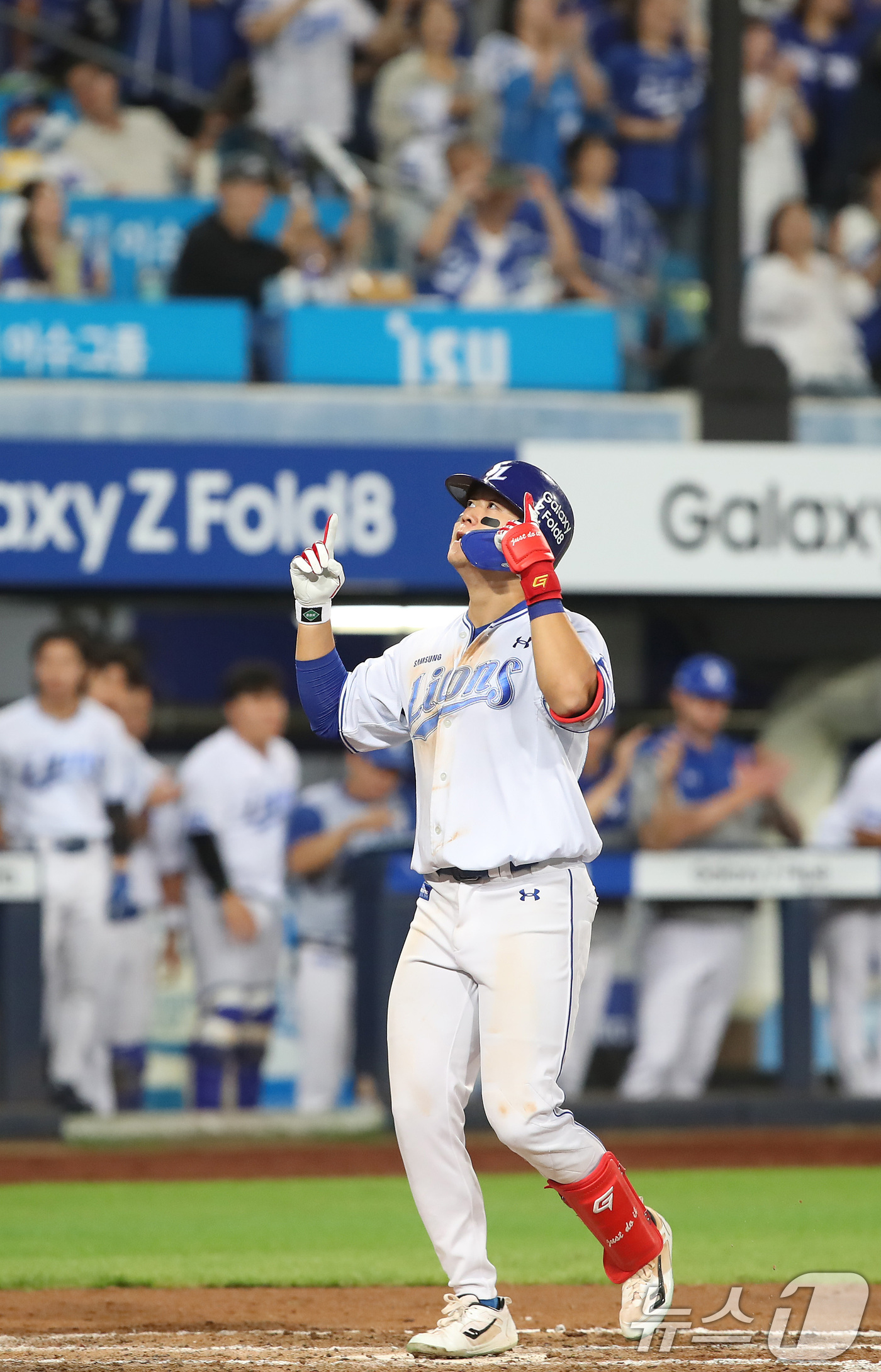 (대구=뉴스1) 공정식 기자 = 8일 오후 대구 삼성라이온즈파크에서 열린 프로야구 '2026 신한은행 SOL KBO리그' KIA 타이거즈와 삼성 라이온즈의 경기, 7회말 1사 1루 …