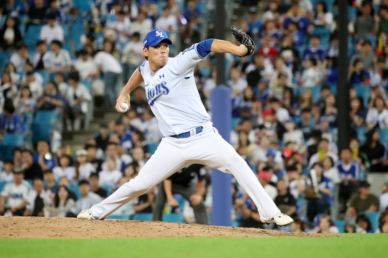 9회 역투하는 삼성 김재윤