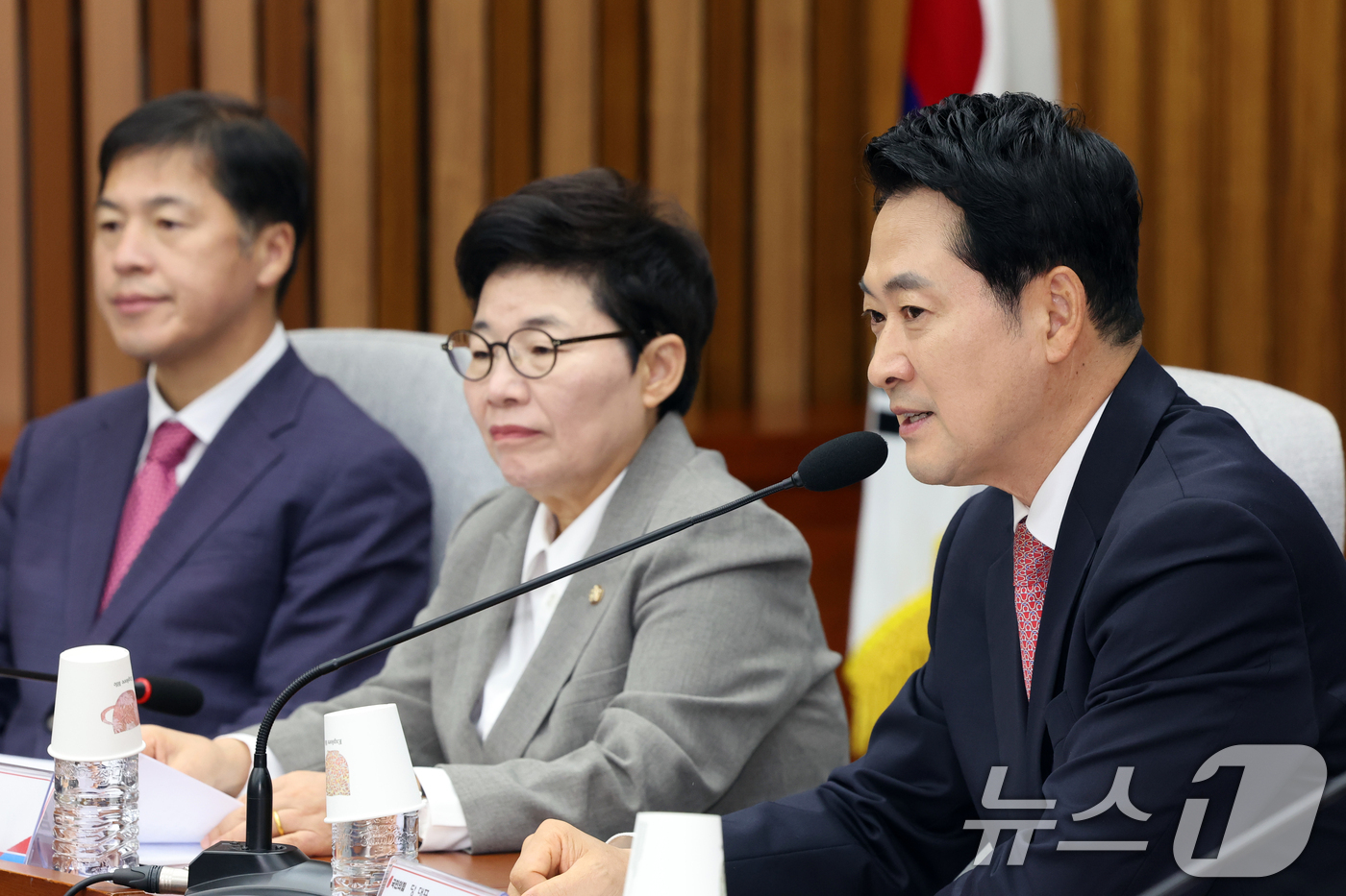 (서울=뉴스1) 황기선 기자 = 장동혁 국민의힘 대표가 9일 오전 서울 여의도 국회에서 열린 '국민안전-경찰 수사종결권 통제 · 개선 토론회'에서 인사말을 하고 있다.  2026. …