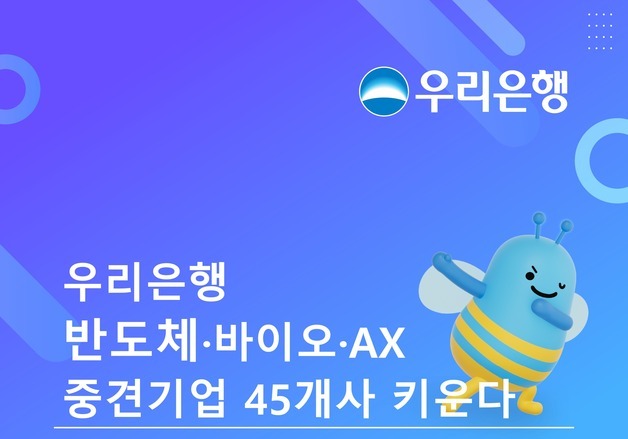 우리銀, 반도체·바이오·AX 중견기업 45곳에 5480억 지원